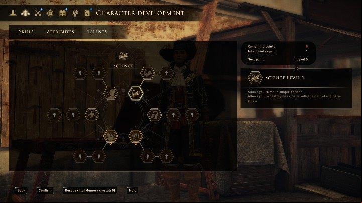 Science is the most important talent you need to invest in when creating your character - GreedFall: Master of Potions - character build - Character builds - GreedFall Guide