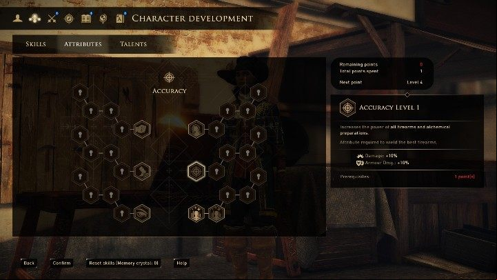 Accuracy is the most important attribute for the potion master - GreedFall: Master of Potions - character build - Character builds - GreedFall Guide