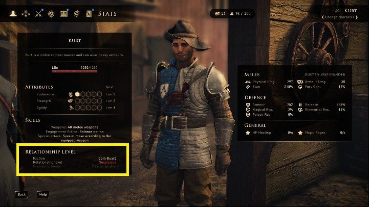 To check relationship status with your companions, you simply need to enter the character tab - GreedFall: Team management Guide - Basics - GreedFall Guide