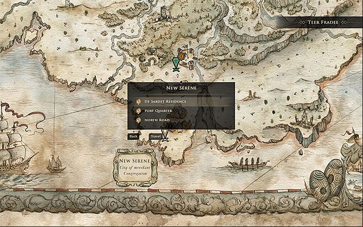 Regardless of how you choose to activate your fast travel, you can choose one of the already discovered locations from the world map and select a point where you want to get - GreedFall: Fast travel - how to use? - FAQ - GreedFall Guide