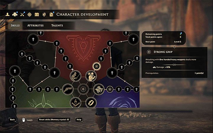 Crystal consumption reverses all decisions related with allocated skill points, attributes and talents - GreedFall: Character development - how to reset? - FAQ - GreedFall Guide
