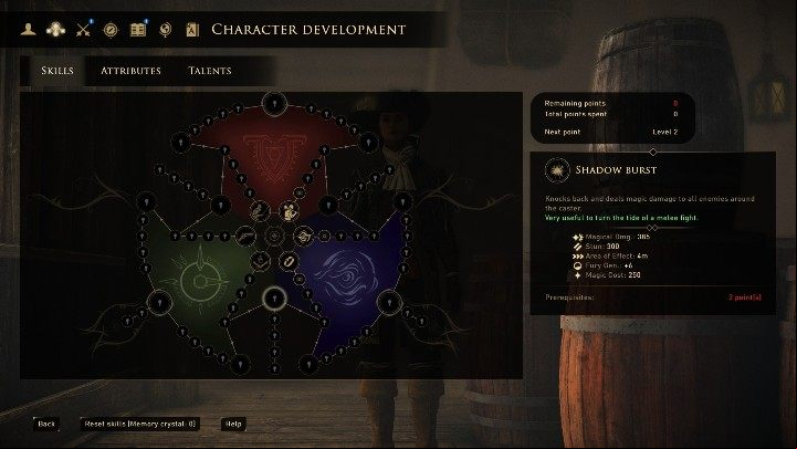 This skill tree can be unlocked after getting - Economical Alchemy and Light Projectiles - GreedFall: Skill tree - Basics - GreedFall Guide
