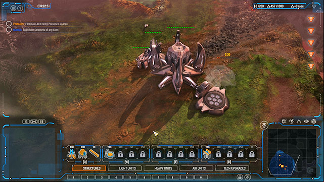 Form an army of, at least, fifteen units and head Eastwards - Mission 6 - The Headwaters - Human campaign - Grey Goo - Game Guide and Walkthrough