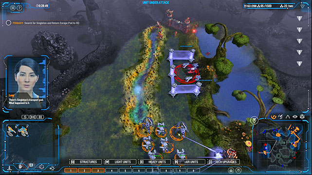 After you discover the fifth point and rescue Singleton, escort him to the base - Mission 7 - The Wetlands - Human campaign - Grey Goo - Game Guide and Walkthrough