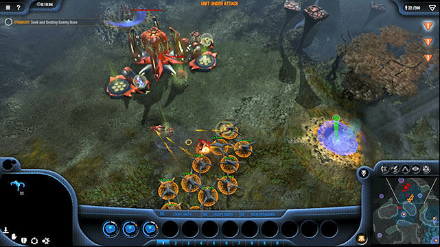 There are several turrets in the base, from the South - Mission 11 - The Cauldron - Goo campaign - Grey Goo - Game Guide and Walkthrough