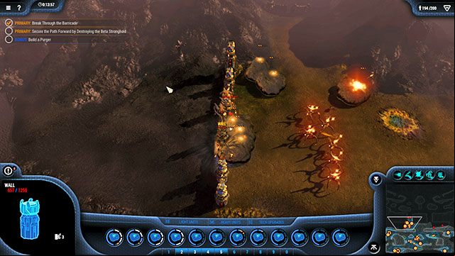 After you have destroyed both of the bases, regenerate your losses - Mission 14 - The Barricade - Goo campaign - Grey Goo - Game Guide and Walkthrough