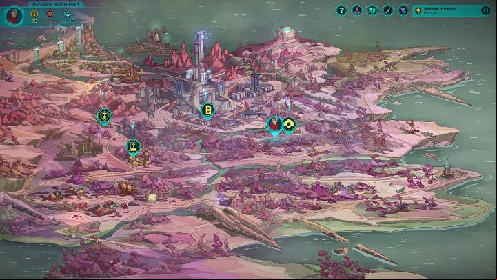The first view of the map as soon as you leave the Fssh bar - interface in Griftlands - Gameplay - Griftlands Guide