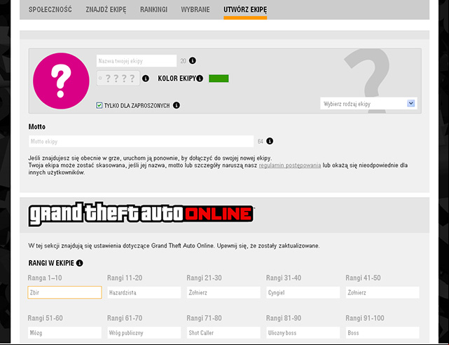 Type in your crews data on the website - GTA Online: Creating your own crew - Crews - GTA Online Guide