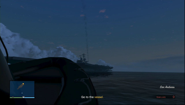 You can see the vessel from afar - GTA Online Heists: Heist 3, Humane Raid - Heists (DLC) - GTA Online Guide