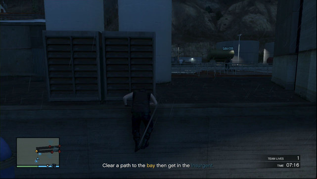 Towards the end of the building, you find a spot where you can climb. - GTA Online Heists: Heist 3, Humane Raid - Heists (DLC) - GTA Online Guide