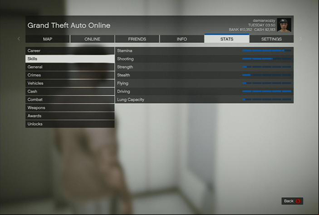 Stats - GTA Online: Skills development - Character creation guide - GTA Online Guide