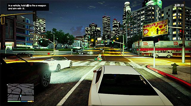 Franklin can shoot from a vehicle more effectively than his colleagues - GTA 5: Fights using vehicles, tips - Fights - GTA 5 Guide