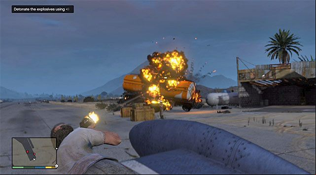 Keep eliminating the enemies and blow up the elements of the surroundings - GTA 5: Nervous Ron walkthrough - Main missions - GTA 5 Guide