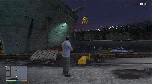 The sub is in the docks, in the South-Eastern part of Los Santos and it is attached to a large ship - GTA 5: Minisub walkthrough - Main missions - GTA 5 Guide