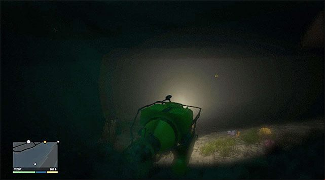 Your destination is the yellow underwater circle - GTA 5: Minisub walkthrough - Main missions - GTA 5 Guide