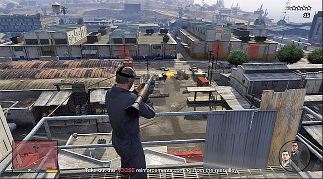 While laying as Trevor it is good to make use, predominantly, of the rocket launcher that is in his equipment - GTA 5: Blitz Play 2 walkthrough - Main missions - GTA 5 Guide