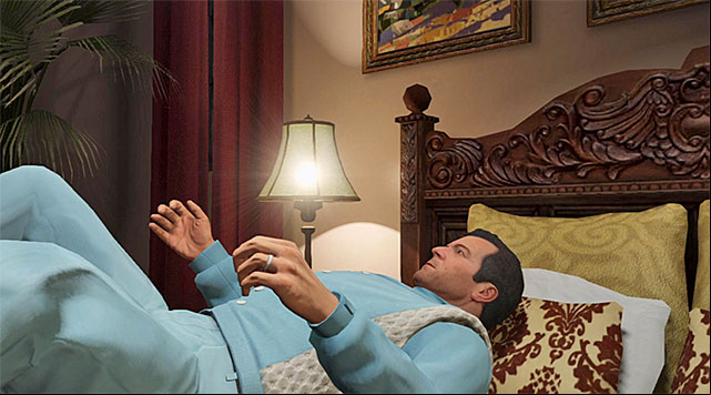 You can use the bed or wait 10 days by performing some other missions - GTA 5: Bearing the Truth - Strangers and Freaks missions - GTA 5 Guide