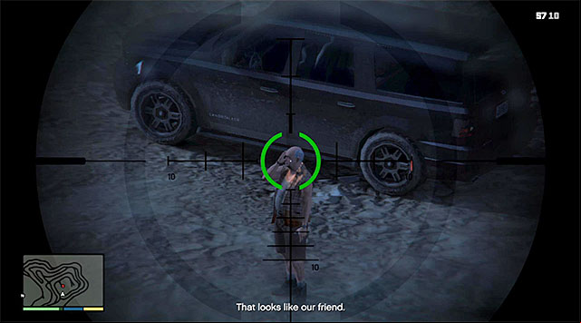 Sniper rifle is a good way to kill Ostrowski - GTA 5: Maude: Ralph Ostrowski - Strangers and Freaks missions - GTA 5 Guide