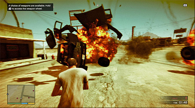 Grenades will help you blow things up - GTA 5: Rampage One - Strangers and Freaks missions - GTA 5 Guide