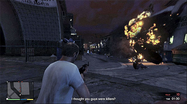 Fight takes place nearby a long alley - GTA 5: Rampage Three - Strangers and Freaks missions - GTA 5 Guide