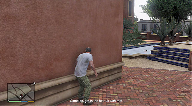Run around the house from the right, now, jump over the two other walls - GTA 5: Vinewood Souvenirs - Tyler - Strangers and Freaks missions - GTA 5 Guide
