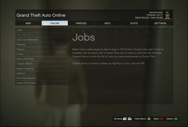 Game menu is very clear - GTA Online: Game menu and interaction menu - Basics - GTA 5 Guide