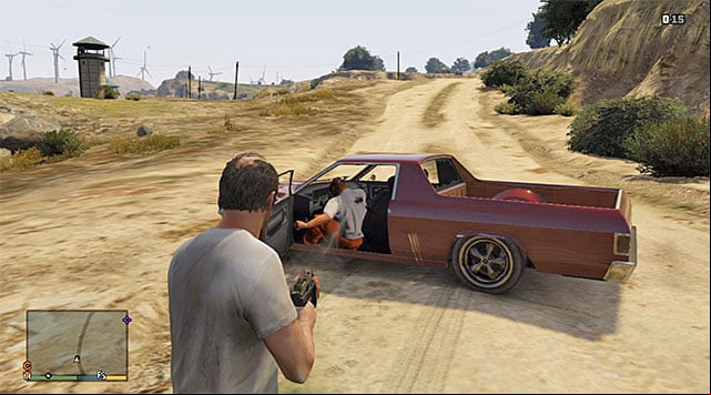 Ignore the prisoner or kill him right after he steal the car from your character - GTA 5: Prisoner lift - 2 - Random events - GTA 5 Guide