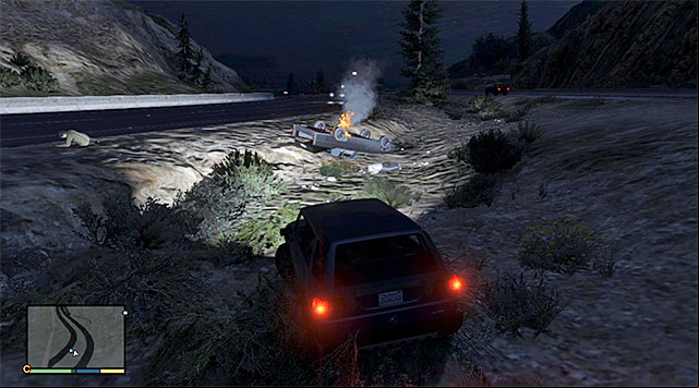 The blazing wreckage - GTA 5: Crash rescue - Random events - GTA 5 Guide