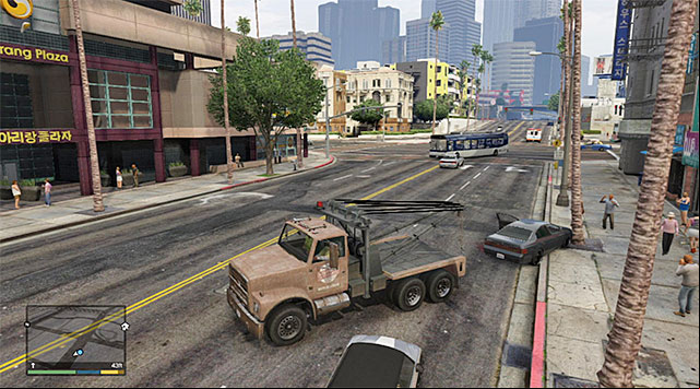 Since the car bumped into a tree, you need to hook its rear - GTA 5: Pulling One Last Favor - Strangers and Freaks missions - GTA 5 Guide
