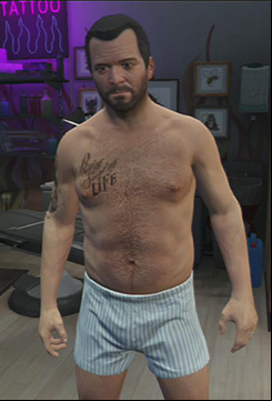 Michael decides to immortalize his love to whisky. - GTA 5: Tattoo Parlors map - Shopping - GTA 5 Guide