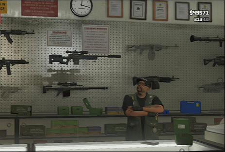 Big choice! - GTA 5: Ammu-Nation and Shooting Ranges map - Shopping - GTA 5 Guide