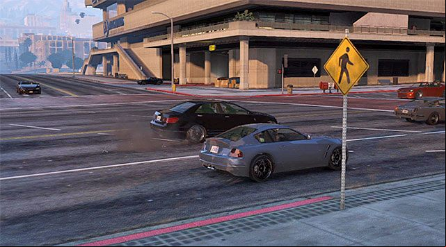 Use the spikes to get rid of the security cars - GTA 5: Deep Inside walkthrough - Main missions - GTA 5 Guide