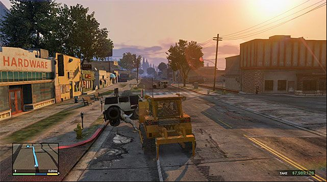 Soon, for the first time throughout this mission, you will cut to Franklin, who stole a bulldozer in the meantime - GTA 5: The Paleto Score walkthrough - Main missions - GTA 5 Guide