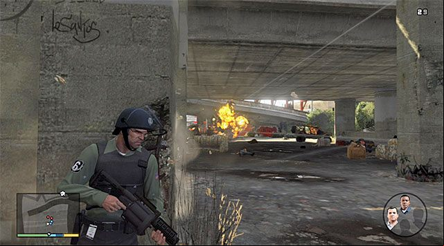 Keep blowing up the enemy cars - GTA 5: The Big Score 2, the Subtle variant walkthrough - Main missions - GTA 5 Guide