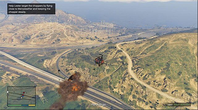 Avoid violent turns to allow Lester target the other choppers with ease - GTA 5: The Big Score 2, the Obvious variant walkthrough - Main missions - GTA 5 Guide
