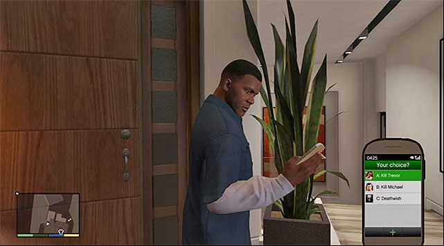 While playing as Franklin you need to return to his estate in the Vinewood Hills - GTA 5: Finale - tips, all endings - Endings - GTA 5 Guide