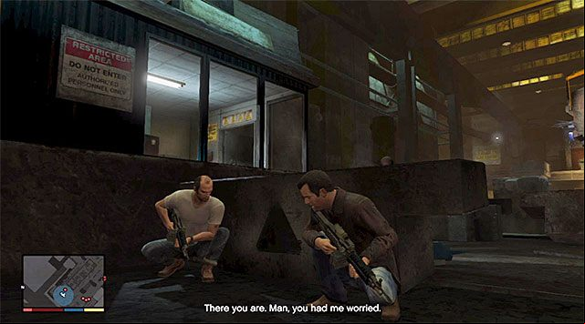 The wall with Trevor skulking behind - GTA 5: The Third Way, ending C walkthrough - Endings - GTA 5 Guide