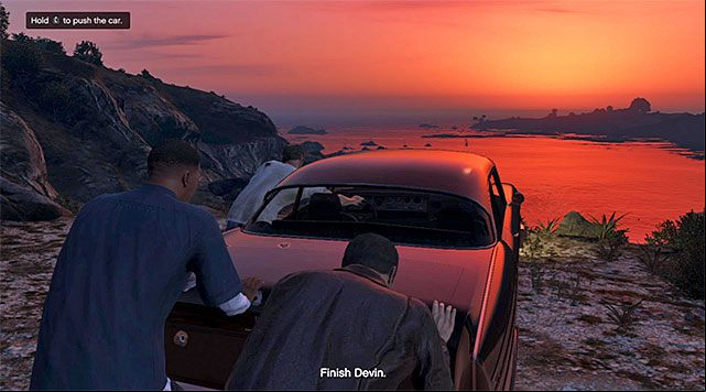 Push down the car with Devin inside - GTA 5: The Third Way, ending C walkthrough - Endings - GTA 5 Guide