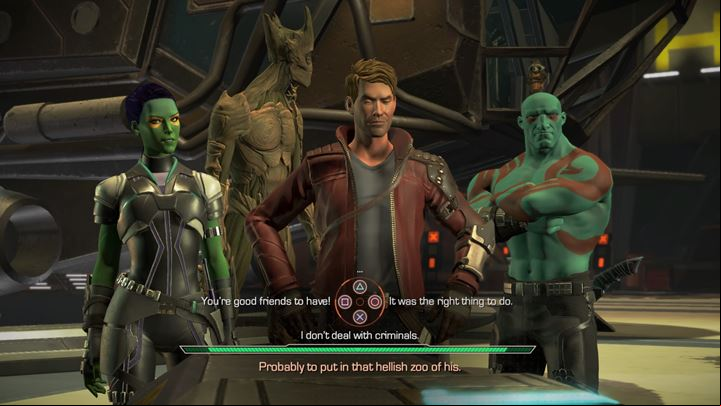 1 - Handing the body over to Nova Corps | Episode 1 - Tangled Up in Blue - Episode 1 - Tangled Up in Blue - Marvels Guardians of the Galaxy: The Telltale Series Game Guide
