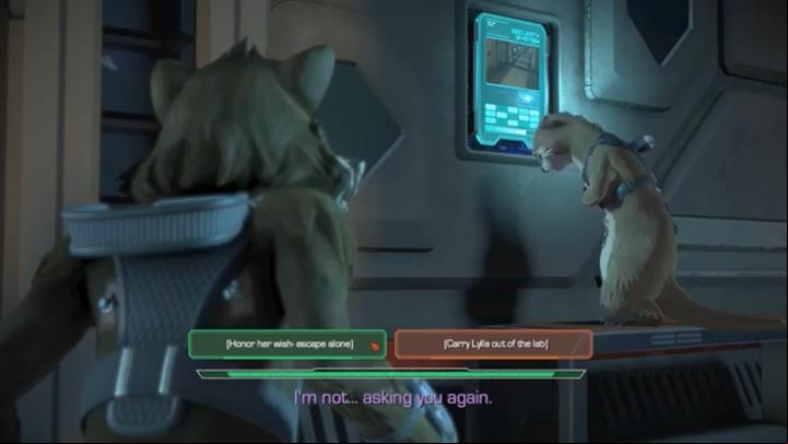 The second important choice occurs at the end of Rockets retrospection - Important choices | Episode 2 - Under Pressure - Episode 2 - Under Pressure - Marvels Guardians of the Galaxy: The Telltale Series Game Guide