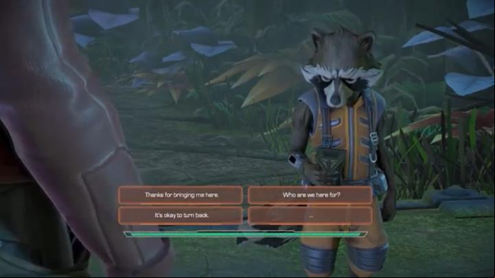 Upon reaching Halfworld, talk to Rocket - Chapter 3 - Every Picture Tells a Story | Episode 2 - Under Pressure - Episode 2 - Under Pressure - Marvels Guardians of the Galaxy: The Telltale Series Game Guide