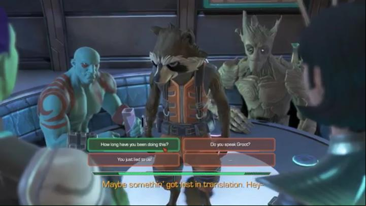 The crew will share their opinions on the artifact - Chapter 5 - Blood on the Tracks | Episode 3 - More Than a Feeling - Episode 3 - More Than a Feeling - Marvels Guardians of the Galaxy: The Telltale Series Game Guide