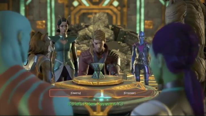 When you acquire the shield, combine your strengths to direct another beam onto the object - Chapter 6 - The Dark Side of the Moon | Episode 3 - More Than a Feeling - Episode 3 - More Than a Feeling - Marvels Guardians of the Galaxy: The Telltale Series Game Guide