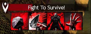Skill bar of warrior fighting to survive. - Combat - Basics - Guild Wars 2 - Game Guide and Walkthrough