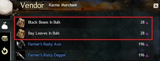 After opening the bought packs you get the ingredients needed by the cook. - Materials - plants - Crafting - Guild Wars 2 - Game Guide and Walkthrough