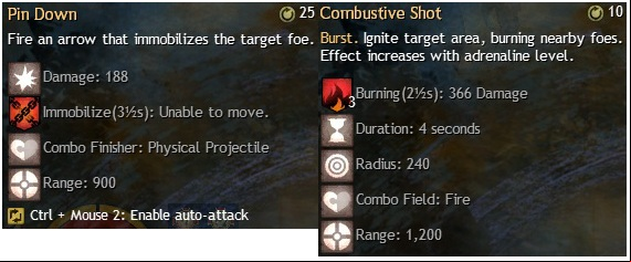 Pointing at the skill you will know if its a field or finisher. - , combo - Basics - Guild Wars 2 - Game Guide and Walkthrough