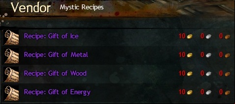 Recipes for particular components may be bough at Miyanis. - Exotic precursor weapon - Crafting - Guild Wars 2 - Game Guide and Walkthrough