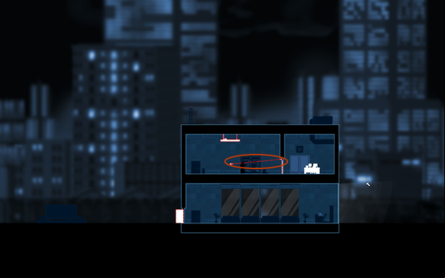 You will notice that the light switch is connected to the lamp with a red line - #3 - Rooke: Crossed Wires - Walkthrough - Gunpoint - Game Guide and Walkthrough