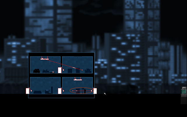 After you've done that, connect the same light switch to the closed doors on the right - #4 - Rooke: Mains - Walkthrough - Gunpoint - Game Guide and Walkthrough