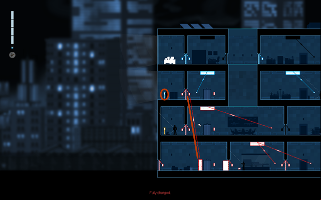 Start by jumping on the second floor where the blue Circuit Box is located and activate it - #10 - Collins: the recording - Walkthrough - Gunpoint - Game Guide and Walkthrough